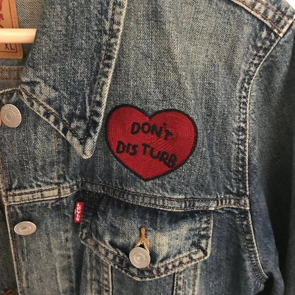 Levi's Jackets & Blazers - Levi's "Don't Disturb" Heart  Boyfriend Trucker Jean Jacket